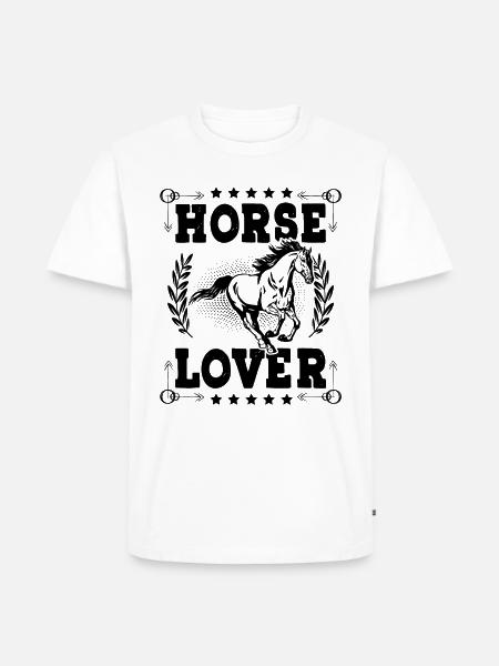 Horse Lover - Männer Premium Bio T-Shirt - Weiß