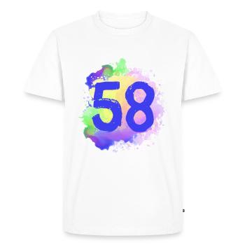 58 Nombre d’objets blob - T-shirt Premium bio Homme - blanc - Devant - Nico (187cm)