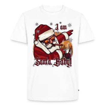 Christmas Dabbing Santa Claus with Punch - Men's Premium Organic T-Shirt - white - Front - Nico (187cm)