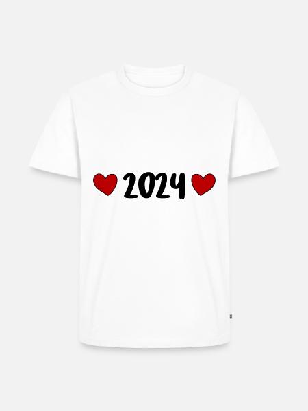 2024 Heart - Men's Premium Organic T-Shirt - white