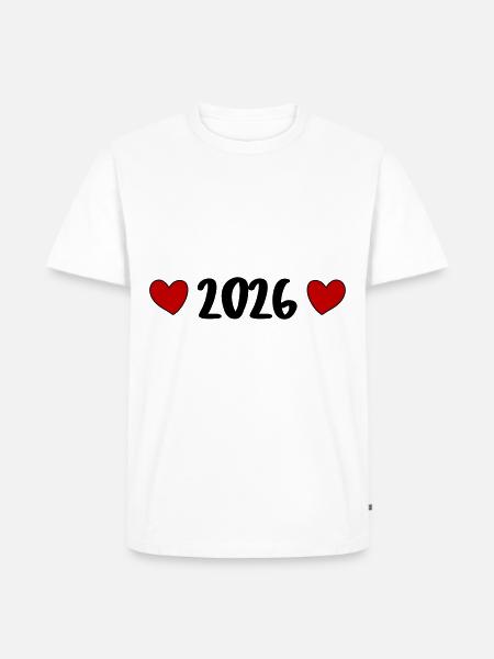 2026 Heart - Men's Premium Organic T-Shirt - white