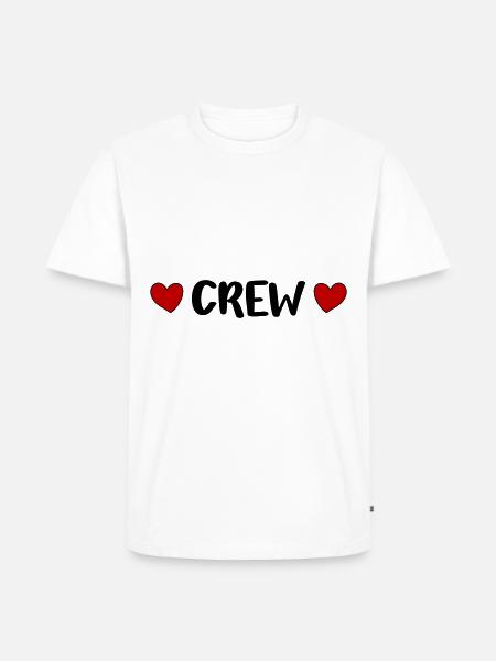 Crew Herz - Männer Premium Bio T-Shirt - Weiß