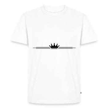 Ligne de symbole de couronne - T-shirt Premium bio Homme - blanc - Devant - Nico (187cm)
