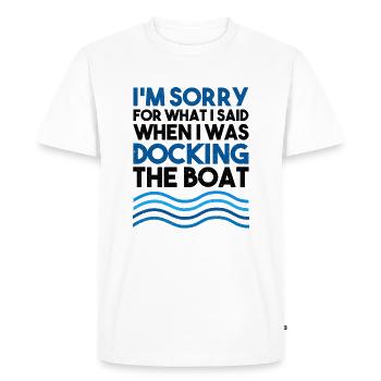 Bateau voile canotage permis pêche mer - T-shirt Premium bio Homme - blanc - Devant - Nico (187cm)