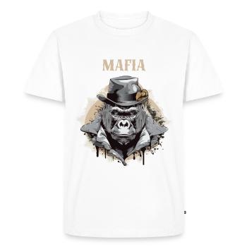 The real mafia - Men's Premium Organic T-Shirt - white - Front - Nico (187cm)