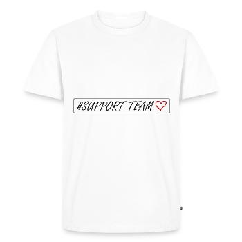 Support Team Heart - Men's Premium Organic T-Shirt - white - Front - Nico (187cm)