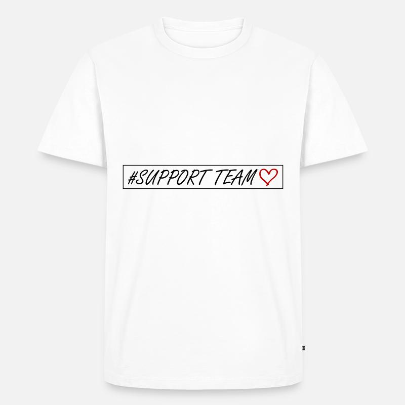 Support Team Herz - Männer Premium Bio T-Shirt - Weiß