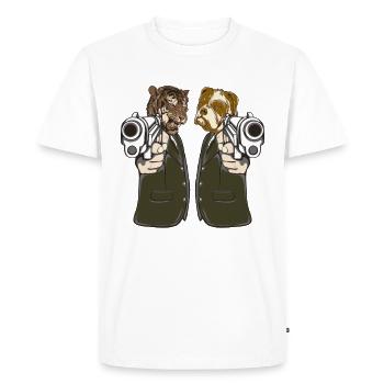 Chien de la mafia Lion - T-shirt Premium bio Homme - blanc - Devant - Nico (187cm)