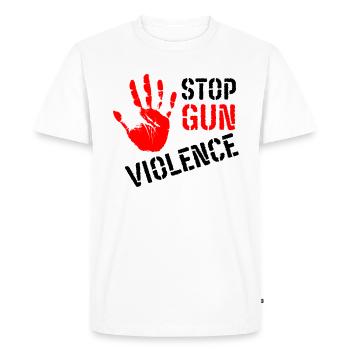 STOP GUN VIOLENCE PROTEST SAVE CHILDREN - Men's Premium Organic T-Shirt - white - Front - Nico (187cm)