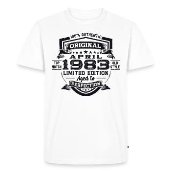 40e anniversaire homme avril né 1983 original - T-shirt Premium bio Homme - blanc - Devant - Nico (187cm)