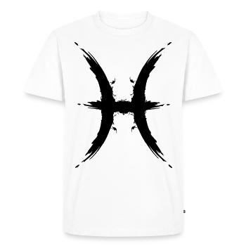 Fisch Sternzeichen Fische Design Pisces Symbol - T-shirt Premium bio Homme - blanc - Devant - Nico (187cm)