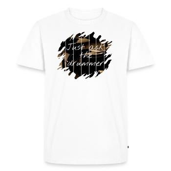 Drummer - Men's Premium Organic T-Shirt - white - Front - Nico (187cm)