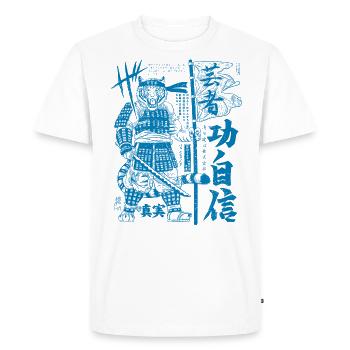 Samurai warrior tiger kanji - Men's Premium Organic T-Shirt - white - Front - Nico (187cm)