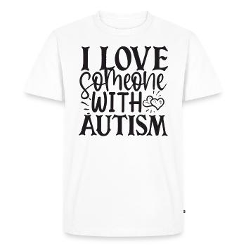 J’aime quelqu’un avec l’autisme - T-shirt Premium bio Homme - blanc - Devant - Nico (187cm)