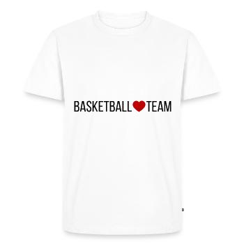 Basketball Team Heart - Men's Premium Organic T-Shirt - white - Front - Nico (187cm)