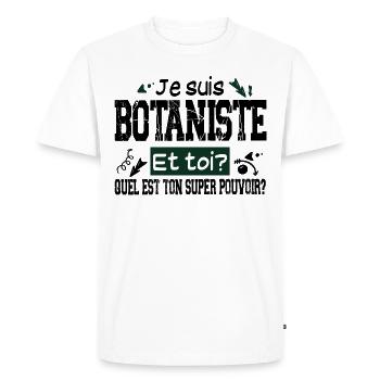 Botaniste Botanique Homme Cadeau Jardinier Jardin - T-shirt Premium bio Homme - blanc - Devant - Nico (187cm)