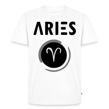 Aries Widder Signe du zodiaque Zodiac astrological sign - T-shirt Premium bio Homme - blanc - Devant - Nico (187cm)