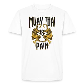Muay Thaï Tigre Boxe Thaïlandaise - T-shirt Premium bio Homme - blanc - Devant - Nico (187cm)