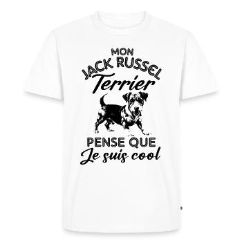 Jack Russell terrier race de chien wouf wouf - T-shirt Premium bio Homme - blanc - Devant - Nico (187cm)