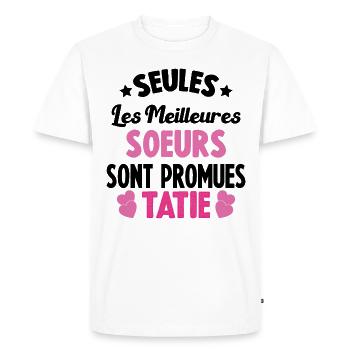 seules les meilleures soeurs sont promues tatie - T-shirt Premium bio Homme - blanc - Devant - Nico (187cm)