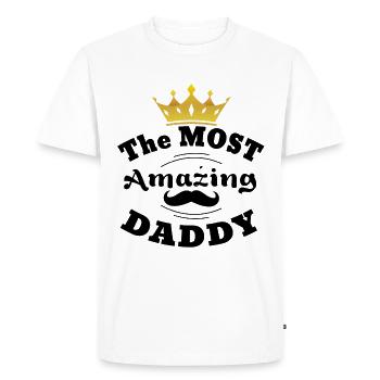 Le plus étonnant - T-shirt Premium bio Homme - blanc - Devant - Nico (187cm)