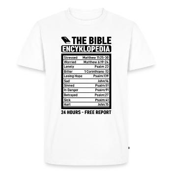The Bible Encyklopedia 24 heures - Gratuit - T-shirt Premium bio Homme - blanc - Devant - Nico (187cm)