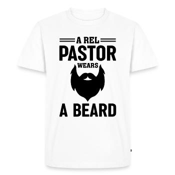 A real pastor wears a beard of Christian - Men's Premium Organic T-Shirt - white - Front - Nico (187cm)