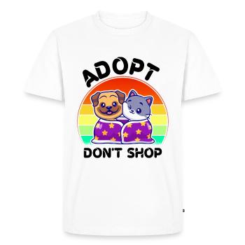 Don't Adopt Shopping What You Don't - Men's Premium Organic T-Shirt - white - Front - Nico (187cm)