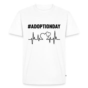 Journée de l’adoption Heartbeat Heartbeats Together Staying - T-shirt Premium bio Homme - blanc - Devant - Nico (187cm)