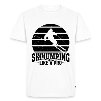Saut à ski comme un pro Coucher de soleil - T-shirt Premium bio Homme - blanc - Devant - Nico (187cm)