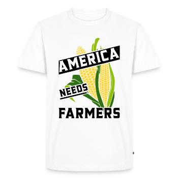 America needs farmers corn food - Men's Premium Organic T-Shirt - white - Front - Nico (187cm)