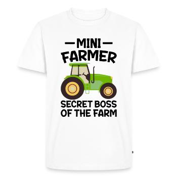 Farmer Secret Boss of Farm CEO Table - T-shirt Premium bio Homme - blanc - Devant - Nico (187cm)