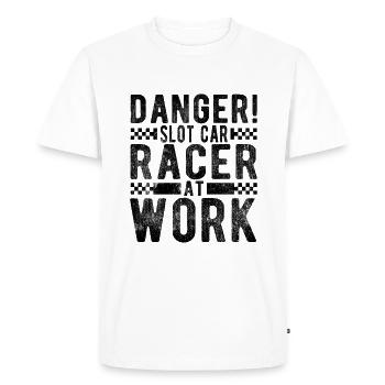 Danger Slot Car Racer au travail Cadeau de course de voiture - T-shirt Premium bio Homme - blanc - Devant - Nico (187cm)