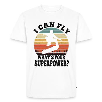 Skating I Can Fly Whats Your Superpower Gift Idea - Men's Premium Organic T-Shirt - white - Front - Nico (187cm)