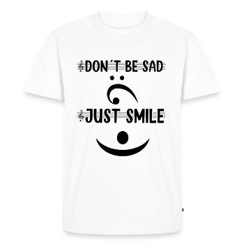 Ne soyez pas triste Souriez simplement Idée cadeau euphoniumiste - T-shirt Premium bio Homme - blanc - Devant - Nico (187cm)