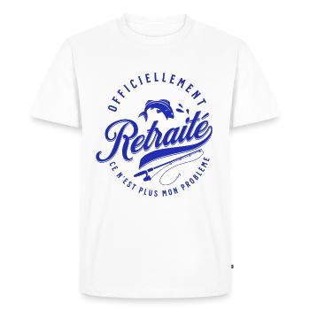 Officiellement retraité cadeau retraite humour - T-shirt Premium bio Homme - blanc - Devant - Nico (187cm)