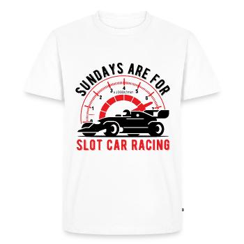 Sundays Are For Slot Car Racing Slot Car Gift - Men's Premium Organic T-Shirt - white - Front - Nico (187cm)