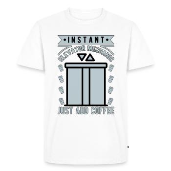 Elevator Repair Elevator Mechanic Add Coffee - Men's Premium Organic T-Shirt - white - Front - Nico (187cm)
