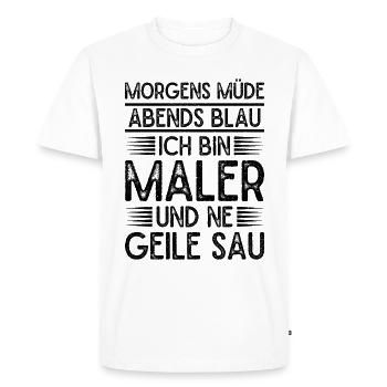 Peintre un cochon maître peintre idée cadeau - T-shirt Premium bio Homme - blanc - Devant - Nico (187cm)