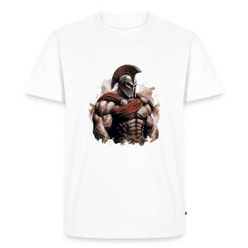 Spartan Muscles Gladiator Gym - Men's Premium Organic T-Shirt - white - Front - Nico (187cm)