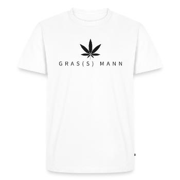 grass(s) man - Men's Premium Organic T-Shirt - white - Front - Nico (187cm)
