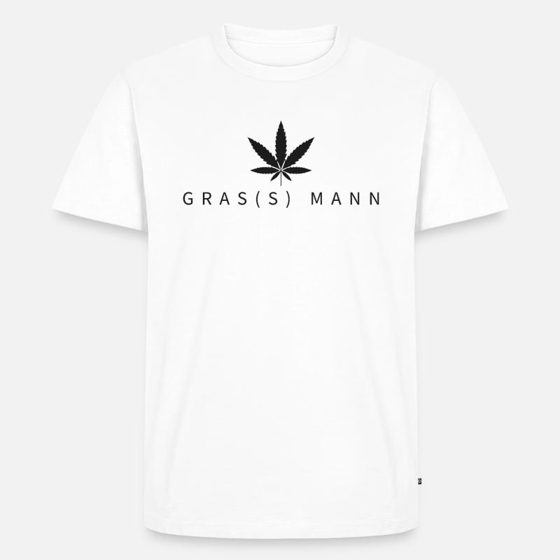 gras(s) Mann - Männer Premium Bio T-Shirt - Weiß