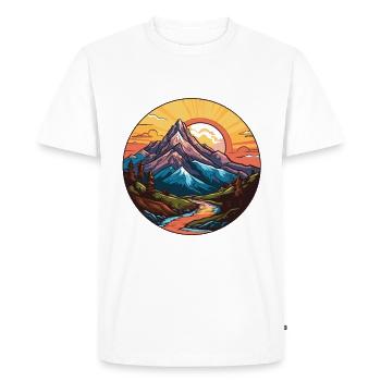 Mountains Landscape Circle - Men's Premium Organic T-Shirt - white - Front - Nico (187cm)