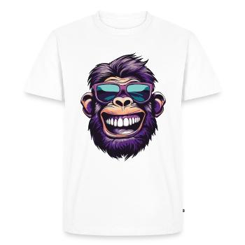 Tête de singe drôle de fête de singe - T-shirt Premium bio Homme - blanc - Devant - Nico (187cm)