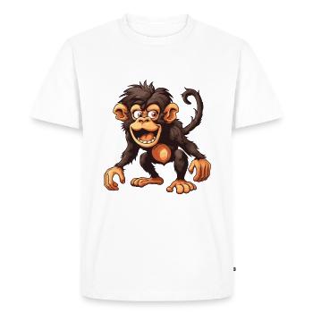 Monkey Animal - Men's Premium Organic T-Shirt - white - Front - Nico (187cm)
