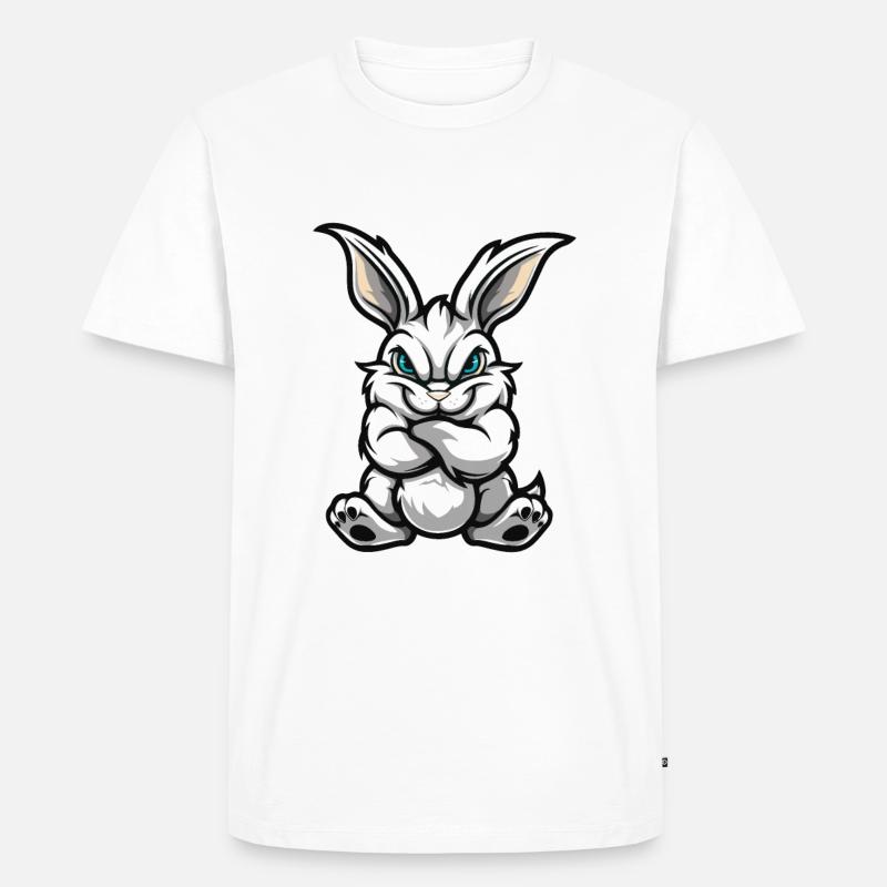 Hase Comic - Männer Premium Bio T-Shirt - Weiß