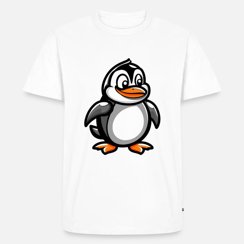 Pinguin Comic - Männer Premium Bio T-Shirt - Weiß