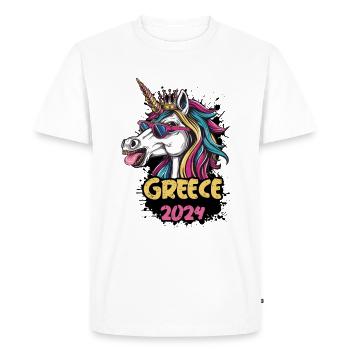 Licorne Grèce 2024 - T-shirt Premium bio Homme - blanc - Devant - Nico (187cm)