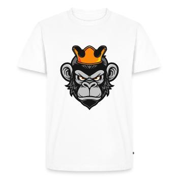 Couronne de tête de singe - T-shirt Premium bio Homme - blanc - Devant - Nico (187cm)