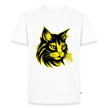 Cat Animal Portrait - Men's Premium Organic T-Shirt - white - Front - Nico (187cm)